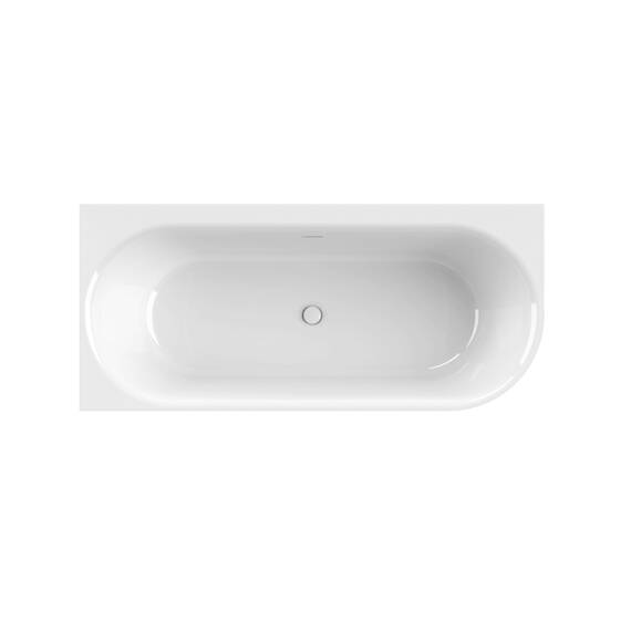 Calmwaters® Vorwand-Badewanne 180x80 cm Komplettset Seamless Comfort, fugenloses Design, vormontiert mit Schürze & Ablaufgarnitur, rechte Ausführung, Made in EU, Acryl, 02SL6222