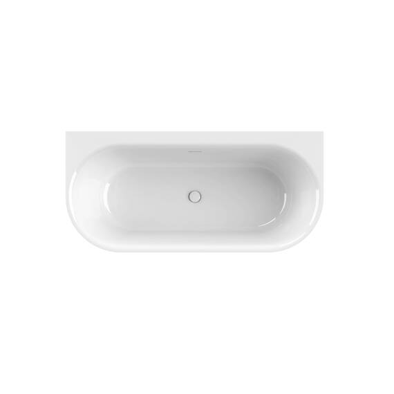 Calmwaters Vorwand-Badewanne 160x75 cm Komplettset Seamless Comfort, fugenloses Design, vormontiert mit Schürze & Ablaufgarnitur, Acryl, Made in EU, 02SL6221