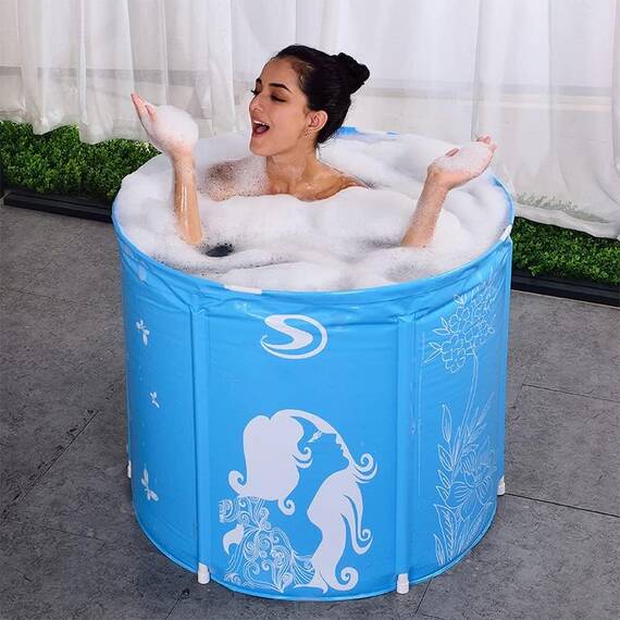 Tragbare Badewanne, 78,7 cm freistehende Badewanne Home Spa, Einweichen Badewanne für Erwachsene, Eiswanne verdickter Thermoschaum, um die Temperatur zu halten (Badewanne einweichen)