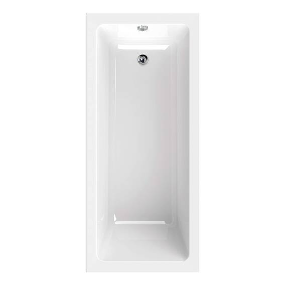 Calmwaters® Rechteck Badewanne Komplettset 170x75 cm mit Wannenträger & Ablaufgarnitur, Körperformwanne, Set Acryl-Badewanne komplett, Rechteckbadewanne Modern Square 170 x 75 cm, Weiß