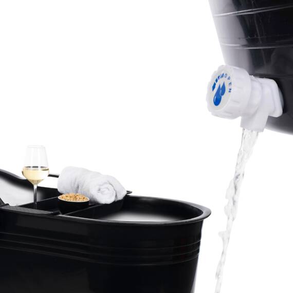 Hello Bath Mobile Badewanne, Ideal für das kleines Badezimmer, 125x52x65cm, Stylisch und Stimmungsvoll (Schwarz) aus Polypropylen