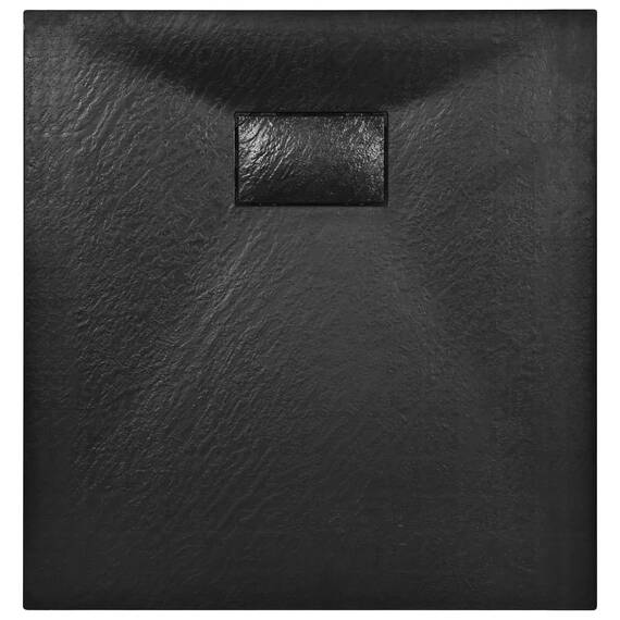 vidaXL Duschwanne Duschtasse Brausewanne Brausetasse Duschbecken Dusche Wanne Bad Badezimmer SMC Schwarz 90x80cm Niedrige Schwelle 9cm Ablauföffnung