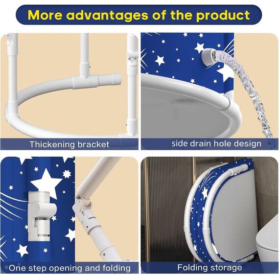 Faltbare Badewanne für Dusche, Freistehende Badewanne für Heißes Bad und Eisbad, Tragbare Eisbadewanne für Erwachsene (Sternenblau, Oval-Medium)
