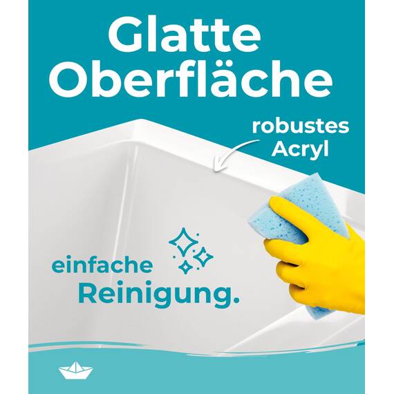 Calmwaters® Acryl Premium Badewanne Komplettset 200x90 cm - Made in EU - mit Wannenträger & Ablaufgarnitur - Duo-Badewanne 2 Personen