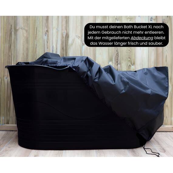Hello Bath Mobile Badewanne, Ideal für das kleines Badezimmer, 125x52x65cm, Stylisch und Stimmungsvoll (Schwarz) aus Polypropylen