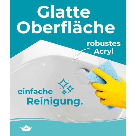 Calmwaters® Premium Badewanne Komplettset 170x75 cm, Made in EU, 3in1 Acryl-Badewanne mit Wannenträger & Ablaufgarnitur, Körperformbadewanne, Rechteckbadewanne, 200 l, Weiß
