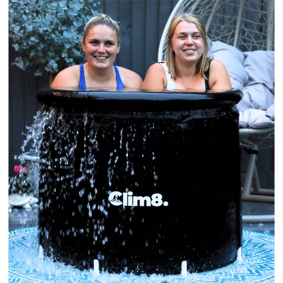 CLIM8 Eisbad Outdoor XL: 400 l kaltes Tauchbecken mit Deckel, tragbare Kaltwassertherapiewanne für Sportler, Wim Hof und Kryotherapie, 90 cm Durchmesser