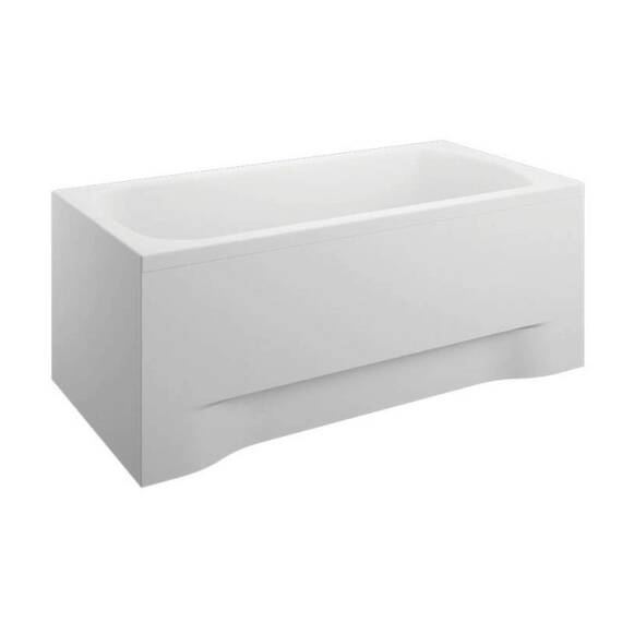 ECOLAM Badewanne Wanne Rechteck Classic Acryl weiß 170x70 cm + Schürze Ablaufgarnitur Ab- und Überlauf Automatik Füße Silikon Komplett-Set (170x70 cm)