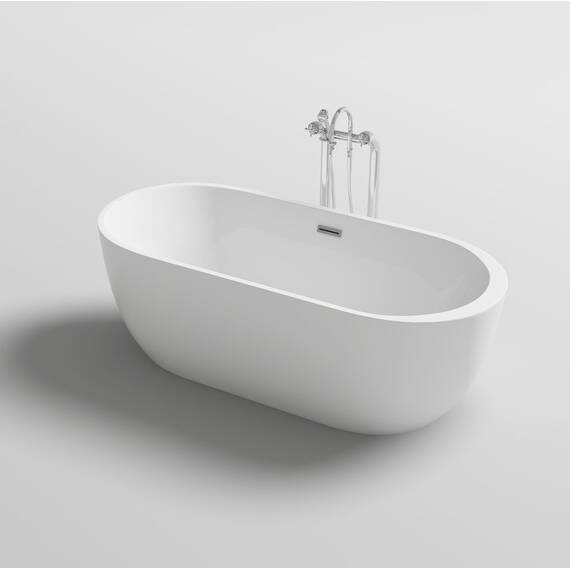 Home Deluxe - freistehende Badewanne - CODO, Weiß - Maße: ca. 170 x 80 x 58 cm - Füllmenge: 204 Liter, inkl. Überlaufschutz, Siphon und Verschluss I Spa, für 2 Personen