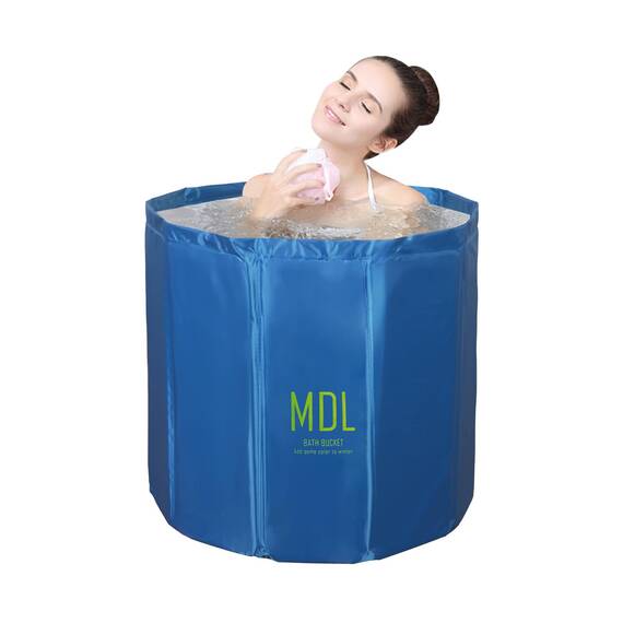 Sinbide Badewanne Tragbare faltbare Kinderbadewanne Wanne für Erwachsene und Kinder Geeignet für Saunaduschen und Eisbäder Freistehende Badewanne Installationsfrei 65x65x70 cm（LxBxH) (Marineblau)