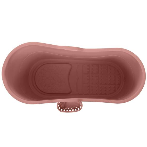 HelloBath® Mobile Badewanne XL 122x56x64 cm für Erwachsene | Tragbare Sitzbadewanne mit Abdeckhaube, Ablage, Seifenkorb & Ablaufschlauch | Badewanne für Dusche & Outdoor | Terrakotta