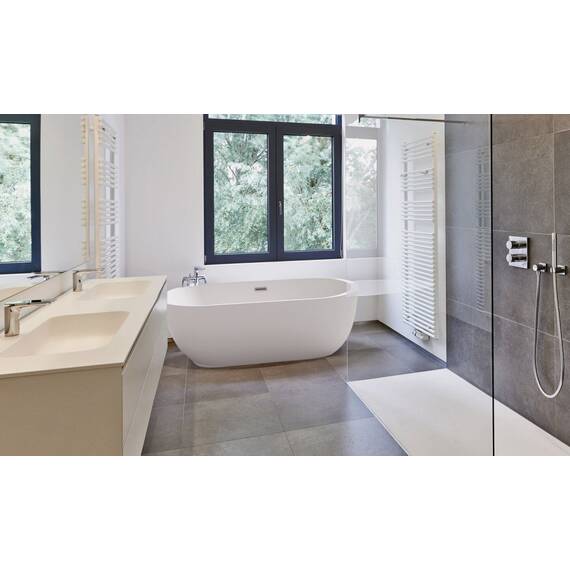 Home Deluxe - freistehende Badewanne - CODO, Weiß - Maße: ca. 170 x 80 x 58 cm - Füllmenge: 204 Liter, inkl. Überlaufschutz, Siphon und Verschluss I Spa, für 2 Personen