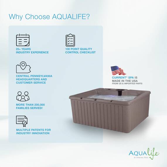 Aqualife by Strong Spas Spa für 3 bis 4 Personen mit Edelstahlheizung und Düsen
