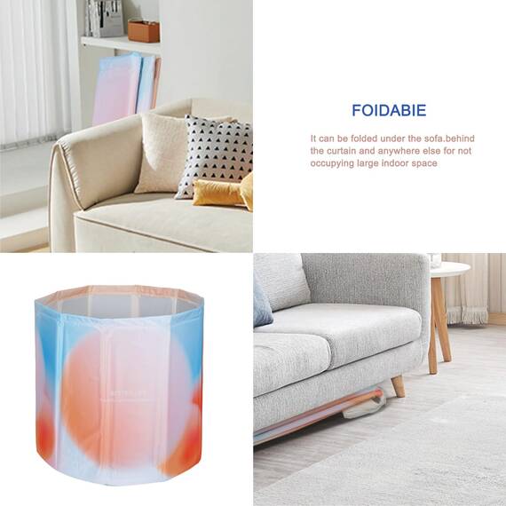 Sinbide Badewanne Faltbare und Tragbare Badewanne für Erwachsene und Kinder Geeignet für Saunaduschen und Eisbäder Freistehend Installationsfrei 65x65x70 cm（LxBxH) (Aurora)