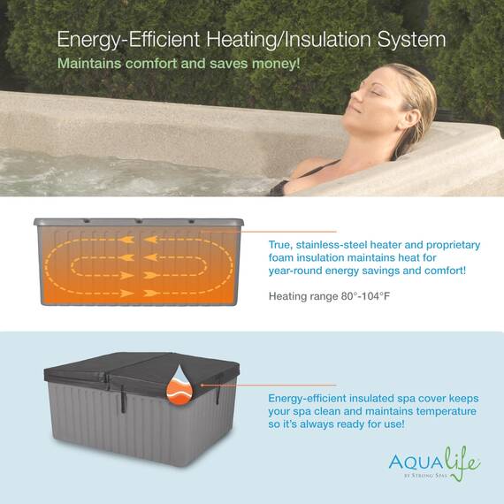 Aqualife by Strong Spas Spa für 3 bis 4 Personen mit Edelstahlheizung und Düsen