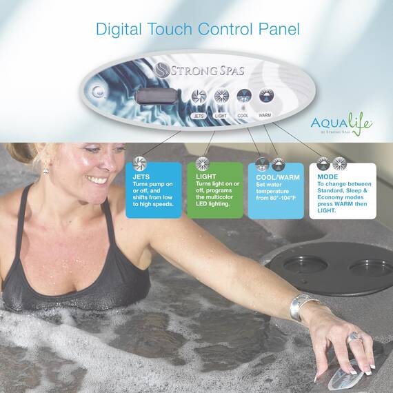 Aqualife by Strong Spas Spa für 3 bis 4 Personen mit Edelstahlheizung und Düsen