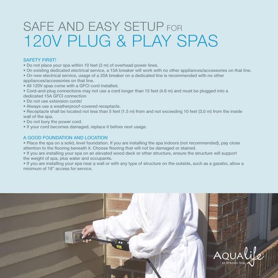 Aqualife by Strong Spas Spa für 3 bis 4 Personen mit Edelstahlheizung und Düsen