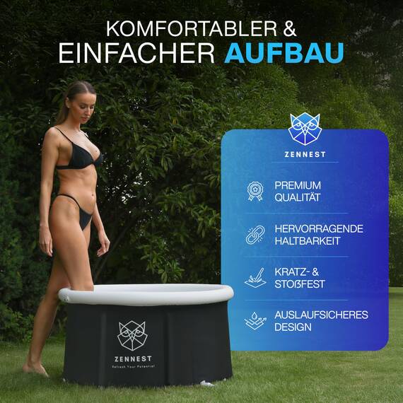 Zennest Eistonne Für Zuhause 75cm – Deutsche Ingenieurskunst, Cold Plunge Eisbaden Tonne Outdoor Mit 6-schicht-isolierung, Aufblasbare Eiswanne & Tragbare Badewanne Für Erwachsene - Ebook