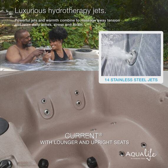 Aqualife by Strong Spas Spa für 3 bis 4 Personen mit Edelstahlheizung und Düsen