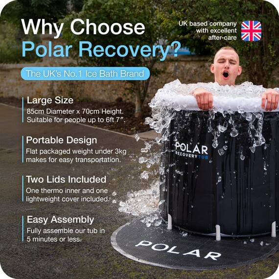 Polar Regenerationsbadewanne mit Thermometer / Eisbad 370L Tragbares Eisbad für Kaltwassertherapie Training / Eiswanne für Athleten - Erwachsene Spa für Eisbäder u