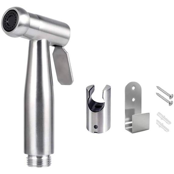 Bidet Handbrause，Sprühgerät Toilettensprühgerät/handgehaltenes Edelstahlsprühgerät mit Haken, für persönliche Hygiene und Bettpfannen-WC-Sprühgerät