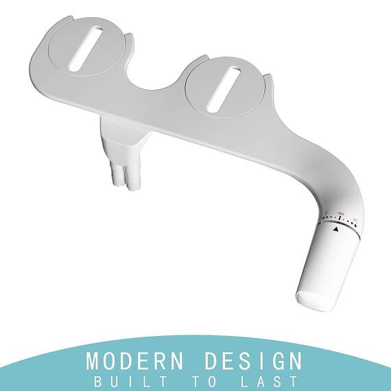 WITHLENT Bidet Aufsatz - Ultra-Slim linkes Hand Bidet Nicht Elektrisch Einsatz Für Toilette mit,Doppel Düsen Bidet Toilettenaufsatz,Front- und Heckreinigung,WC-Aufsatz,Po-Dusche, Taharet,Weiß