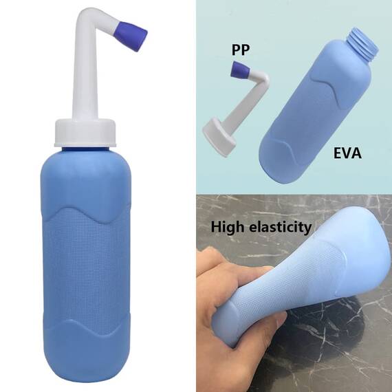 Tragbarer Bidet-Sprayer, Reise-Bidet-Flasche für persönliche Hygiene, Handgerät, Bidet-Spray ohne Druckluft, Flasche mit Wischer, 500 ml