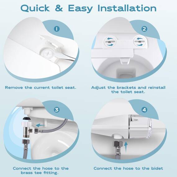 Shineforu Ultraflacher Bidet-Aufsatz für Toiletten mit zwei Betriebsmodi, Bidet-Toilettenaufsatz mit Druckregler (für Damen/Hintern), einfach zu installieren, nicht elektrisch