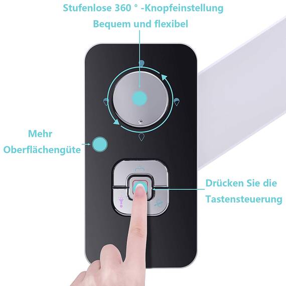 Bidet Aufsatz - SAMODRA Nicht Elektrisch Bidet Toilettenaufsatz mit Einziehbare selbstreinigende Doppeldüsen,Front- und Heckreinigung,Einstellbarer Druckschalter für Kaltes Wasser