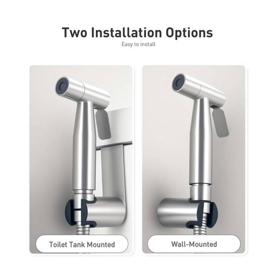 WEIDMAX Bidet-Handbrause, Hand Gehalten Bidet Sprayer Edelstahl Sprayer mit 49-Zoll-Schlauch und Halterung Halter, Includes T-adapter (G1/2''-3/8'')
