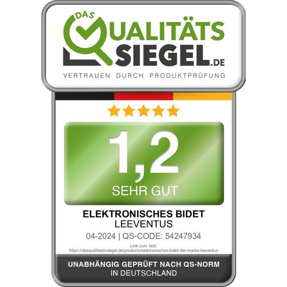 LEEVENTUS Japanische Toilette, J430R, Standard Version - mit Fernbedienung & selbstleerender Wassertank-Technologie, energiesparender Dusch WC Aufsatz - Bidet