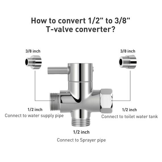 WEIDMAX Bidet-Handbrause, Hand Gehalten Bidet Sprayer Edelstahl Sprayer mit 49-Zoll-Schlauch und Halterung Halter, Includes T-adapter (G1/2''-3/8'')