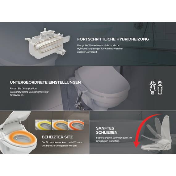 LEEVENTUS - japanische Toilette J430 - Standard Version - Neues Modell - dusch wc aufsatz dusch wc bidet wc sitz wc dusche