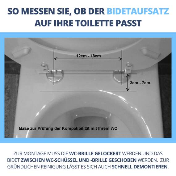 GADINGO Bidet Einsatz für Toilette - Nicht Elektrischer WC Bidet Aufsatz - 2 Düsen für Po- & Intimreinigung mit Selbstreinigungsfunktion - WC Dusche mit stufenloser Druck-& Warmwasser -Einstellung