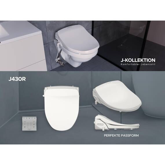 LEEVENTUS Japanische Toilette, J430R, Standard Version - mit Fernbedienung & selbstleerender Wassertank-Technologie, energiesparender Dusch WC Aufsatz - Bidet