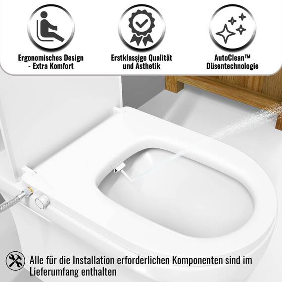 dumald WC mit Bidet Funktion - Bidet Aufsatz Für Toilette Taharet Muslugu - Japanische Toilette - Toilette mit Bidet Funktion - WC mit Duschfunktion Bidet Toilet Seat