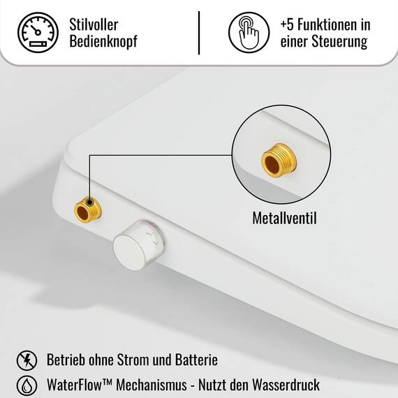 dumald WC mit Bidet Funktion - Bidet Aufsatz Für Toilette Taharet Muslugu - Japanische Toilette - Toilette mit Bidet Funktion - WC mit Duschfunktion Bidet Toilet Seat