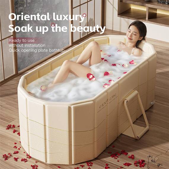 Faltbare Badewanne für Erwachsene, groß, 150 cm, faltbare Badewanne, tragbare Badewanne für Badezimmer, zusammenklappbare Whirlpool-Badewanne für Duschkabine, ideal für kleine Räume – schnelle,