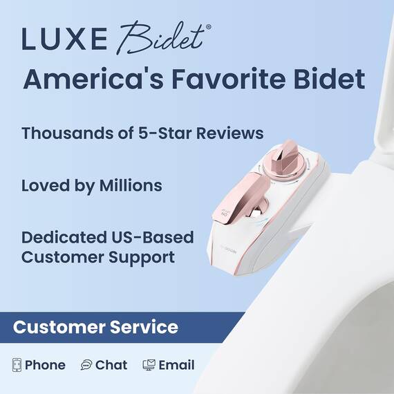 LUXE Bidet NEO 320 Plus, Patentierter Bidet-Aufsatz für Toilettensitz, Innovative Scharniere, leichte Montage, Fortschrittliche 360° Selbstreinigung, Doppelte Düsen, Feminine- Hinterwaschung, Roségold