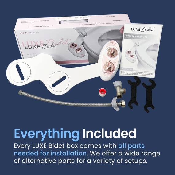LUXE Bidet NEO 120 - Selbstreinigende Düse, Süßwasser Nicht Elektrischer Bidet Aufsatz für Toilettensitz, Einstellbarer Wasserdruck, Heckwäsche (Roségold)