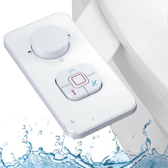 PENDEJATO WC-Bidet-Aufsatz – Kaltwasser-Bidet mit selbstreinigender Doppeldüse (vorne und hinten) – Ultradünner Bidet-WC-Sitzaufsatz mit Wasserdruckeinstellung (Weiß 1)
