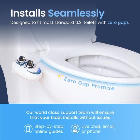 LUXE Bidet NEO 120 - Selbstreinigende Düse, Frischwasser Nicht Elektrischer Bidet-Aufsatz für Toilettensitz, Einstellbarer Wasserdruck, Heckwaschanlage (Gold)