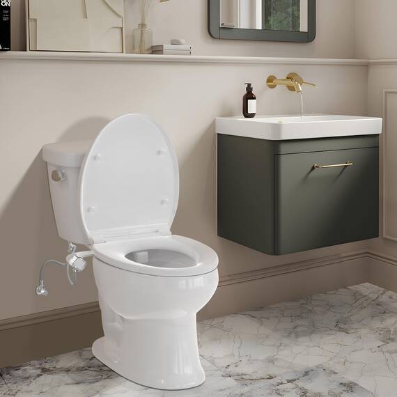Shineforu Ultraflacher Bidet-Aufsatz für Toiletten mit zwei Betriebsmodi, Bidet-Toilettenaufsatz mit Druckregler (für Damen/Hintern), einfach zu installieren, nicht elektrisch