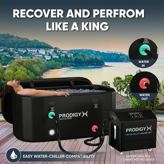 Eisbadewanne für Sportler XL - Wasserkühler kompatibel - Cold Plunge - Outdoor, tragbar, aufblasbar - Prodigy X RecoveryPRO