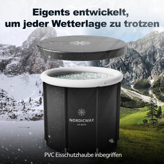Eisbadewanne - Eisbadewanne für Sportler - Einfach zu bedienende tragbare Badewanne - Langlebig & auslaufsicher Kaltwasserwanne - Kaltwasserwanne Outdoor - Ergonomisches Design - 80 x 75 cm - 350 L