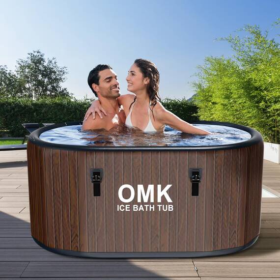 Verbesserte kalte Tauchwanne, aufblasbare Eisbadewanne für Sportler, große 212 Gallonen Eisbäder zu Hause oder im Freien - 59 L x 81,3 cm B x 71,1 cm H