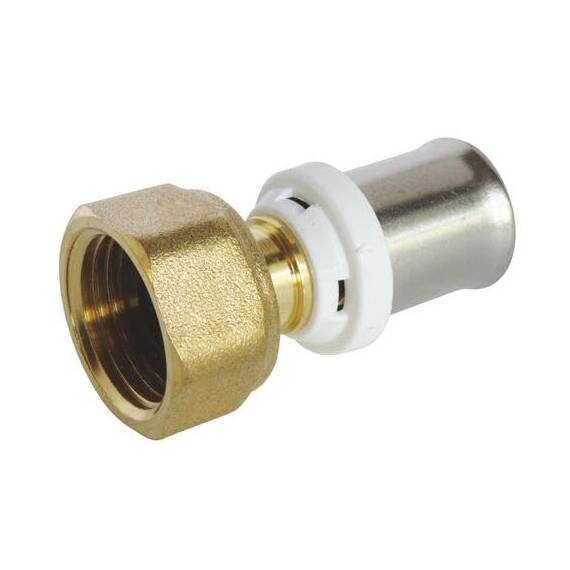 SOMATHERM FOR YOU - Gerader Quetschverbinder Für Verbundrohr Ø16, Drehmutter 15/21, Kompatibel Mit U-, H-, Th-Crimpung, Konform Mit Norm Nf 545, Sichere Abdichtung