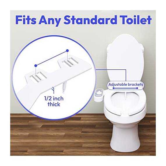 Greenco GRC2189 Bidet-Aufsatz für WC-Wassersprüher für WC-Sitz, elektrisches Bidet mit verstellbarem Frischwasserstrahlstrahl, weiß, 1 Stück