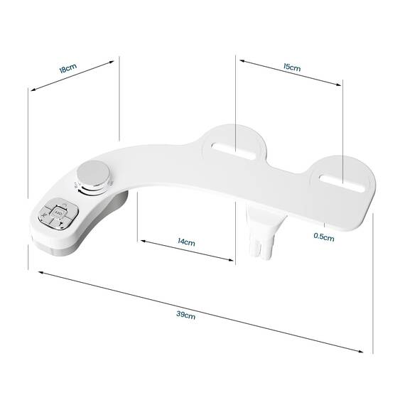 Bidet Aufsatz Nicht elektrisches Bidet Doppeldüse (Front- und Heckwäsche), selbstreinigender Bidet-Toilettensitz-Aufsatz mit einstellbarem Wasserdruck