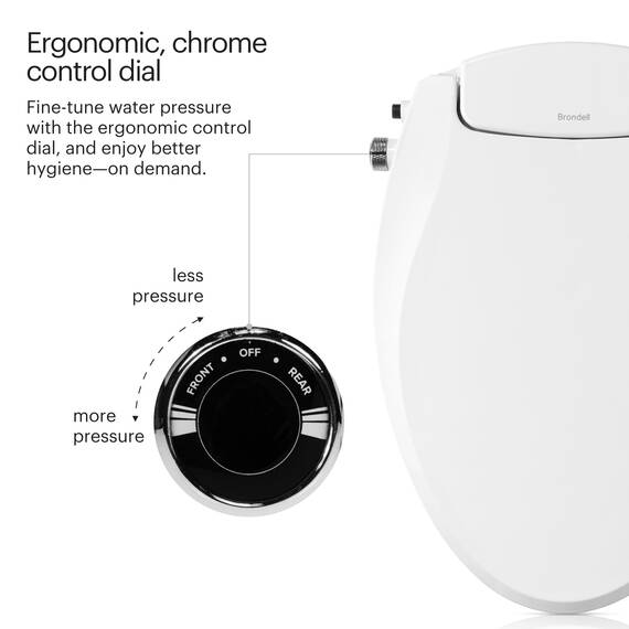 Brondell Swash Ecoseat Bidet-WC-Sitz, nicht elektrisch, passt auf längliche Toiletten, Weiß, Doppeldüsen-System, Umgebungswassertemperatur, einfache Installation